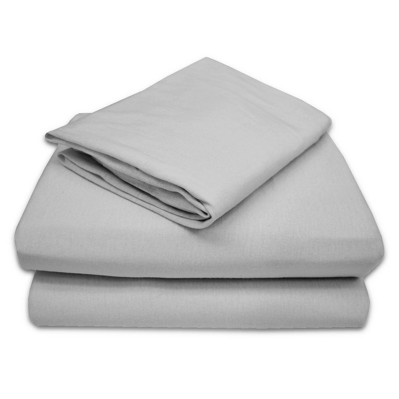 TL Care 100% Natural Cotton Jersey Knit 3-Piece Toddler Sheet Set, Gray, Soft Breathable, for Boys and Girls - Image 1